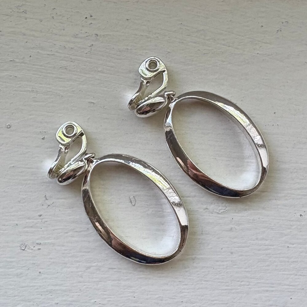 Silvertone Metal Dangle Clip-On Earrings from The Jewelry Group (TJG)